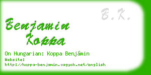 benjamin koppa business card