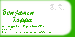 benjamin koppa business card